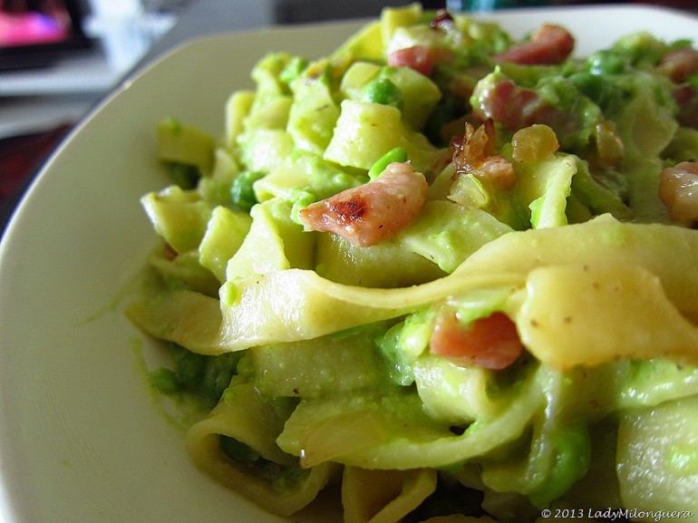 Tagliatelles à la crème de petits pois