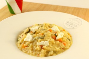 Risotto aux petits légumes et au chèvre