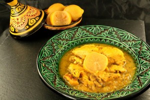 Tajine de poulet au citron confit