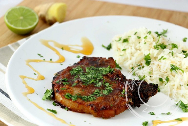 Côtes de porc au miel et gingembre