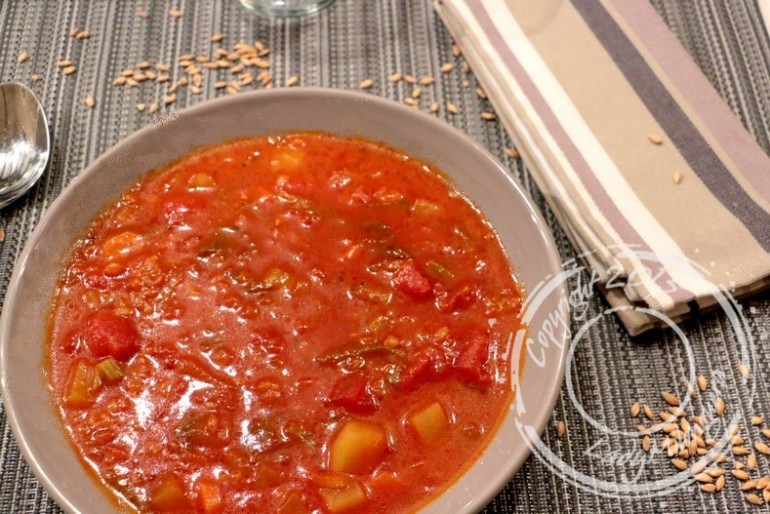 Soupe de tomates à l’épeautre