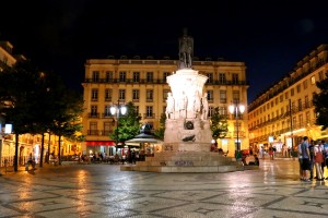 La praça de Camoes à Lisbonne