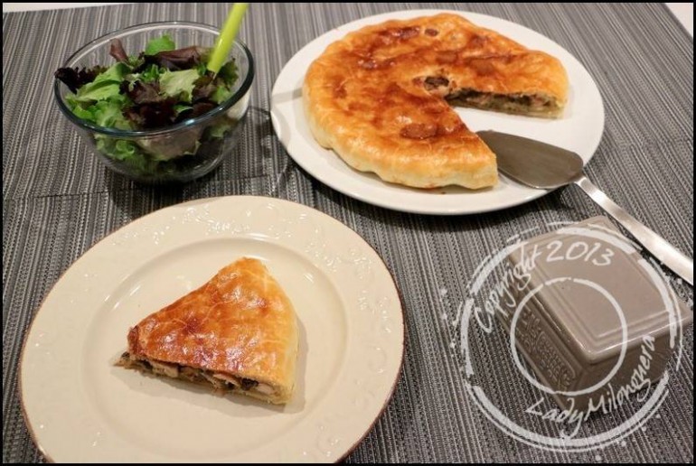 Tourte au poulet et champignons