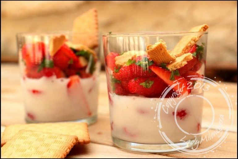 Fraises à la crème de coco