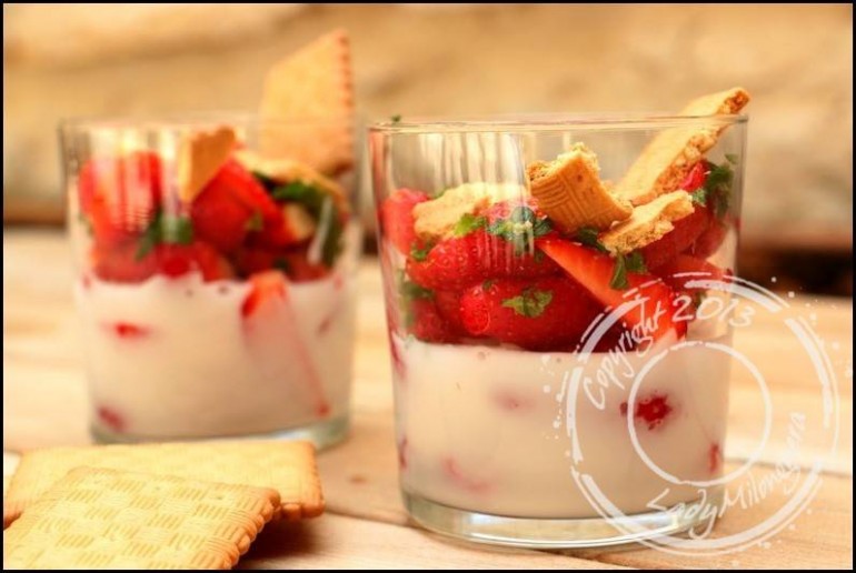 Fraises à la crème de coco