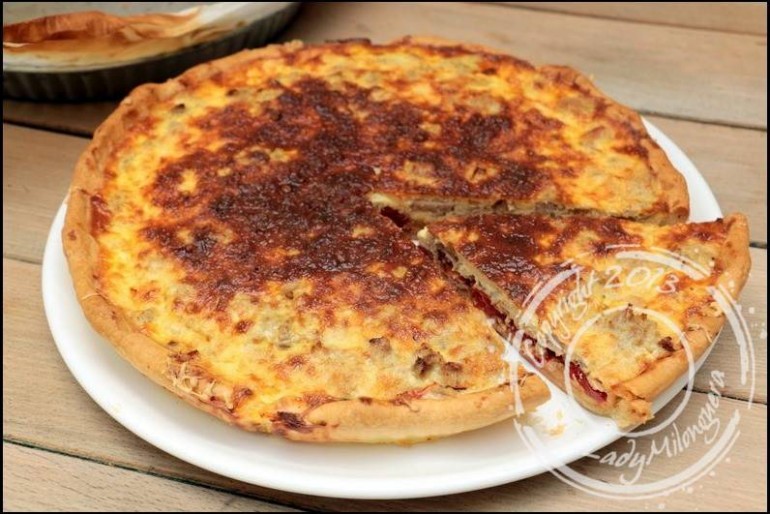 Quiche au thon et trio de poivrons