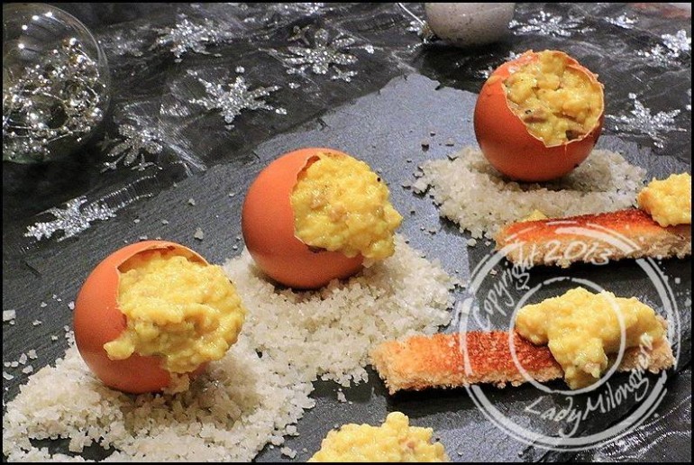 Brouillade en coque au foie gras et truffe
